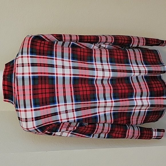 LANDS' END RED PLAID PULLOVER.....LARGE - Picture 6 of 10